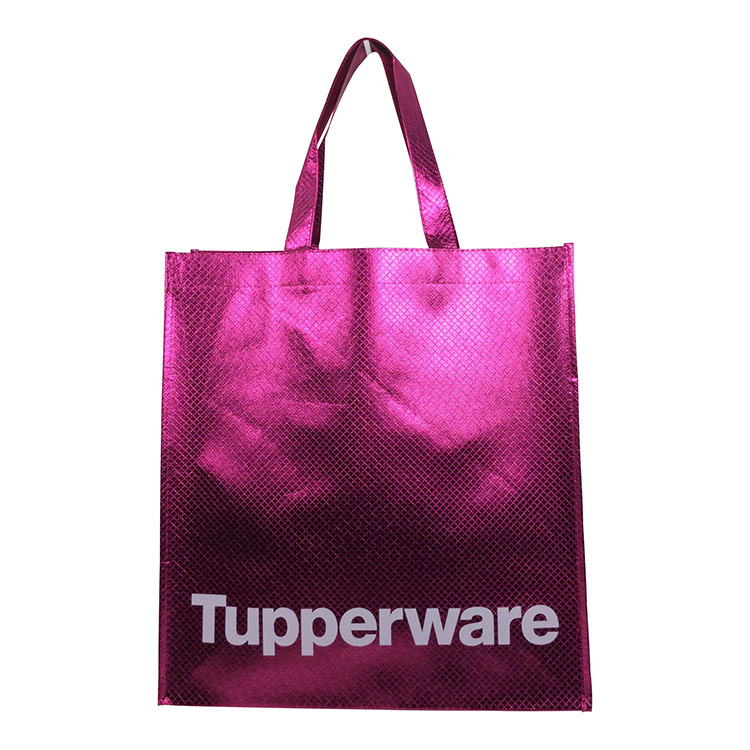 Metallisk laminerad non-woven tygväska