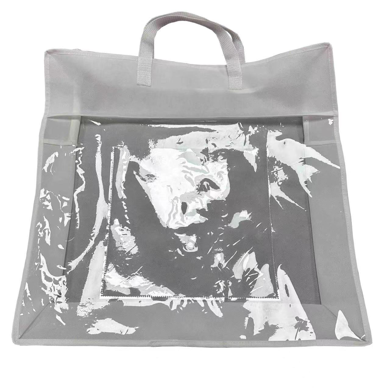 Quilt non-woven tyg dragkedja förvaringsväska